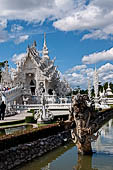 Famous Thailand temple or white temple, Wat Rong Khun,at Chiang Rai province, northern Thailand. 